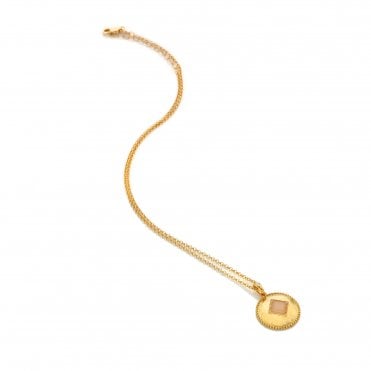 HD X Golden Edit Coin Pendant - Pink Quartz