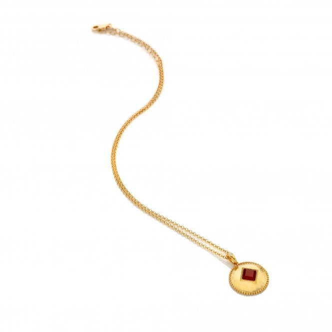 HD X Golden Edit Coin Pendant - Red Agate