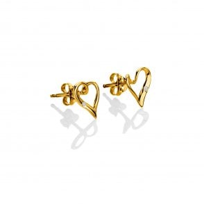 HD X Golden Edit Delicate Pointed Twist Heart Earrings