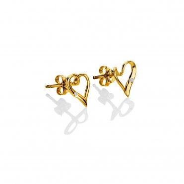 HD X Golden Edit Delicate Pointed Twist Heart Earrings