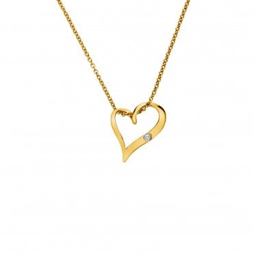 HD X Golden Edit Delicate Pointed Twist Heart Pendant