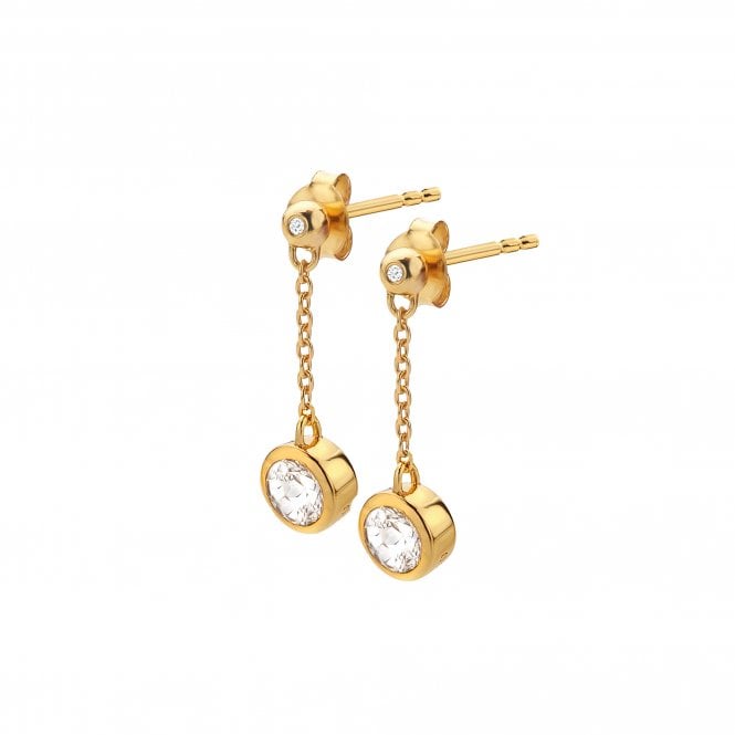 HD X Golden Edit Droplet Chain Earrings - White Topaz