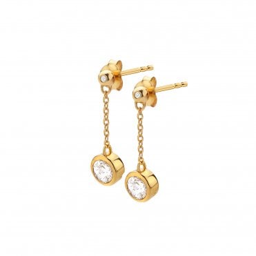 HD X Golden Edit Droplet Chain Earrings - White Topaz