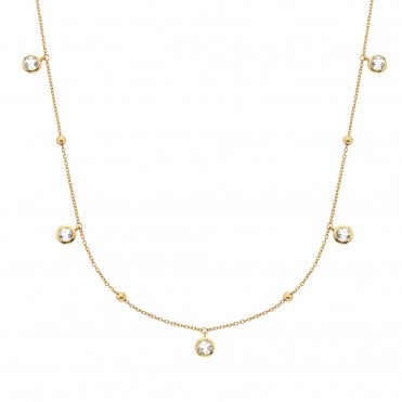 HD X Golden Edit Droplet Necklace - White Topaz