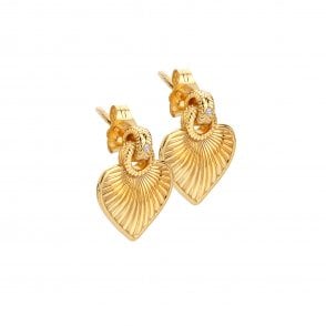 HD X Golden Edit Essence Heart Stud Earrings
