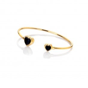 HD X Golden Edit Heart Bangle - Black Onyx