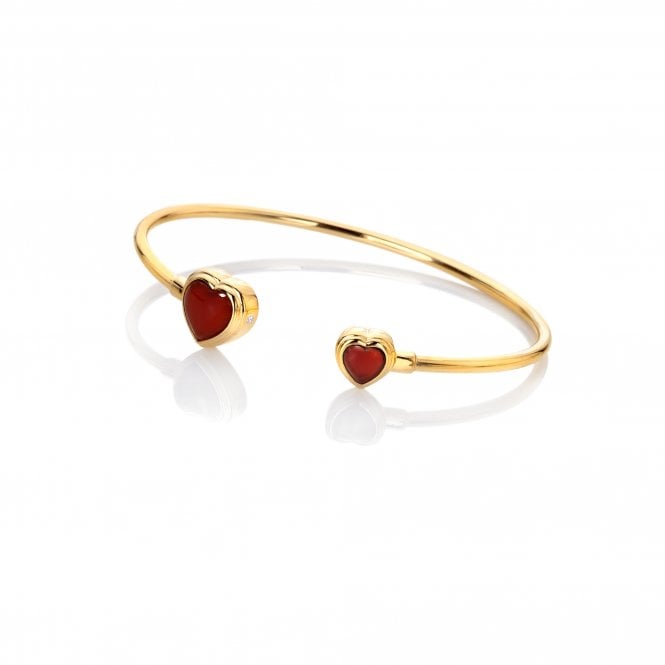HD X Golden Edit Heart Bangle - Red Agate