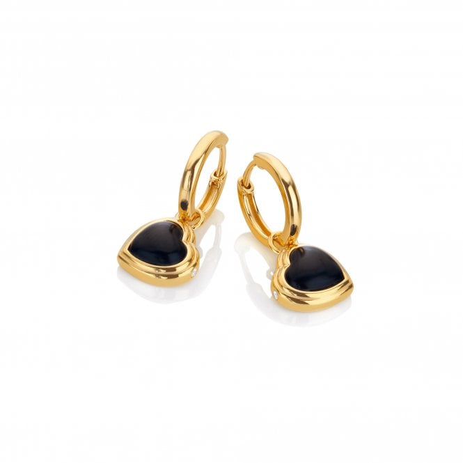  Heart Earrings - Black Onyx