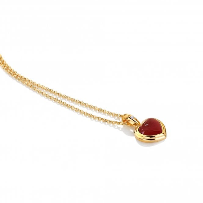 HD X Golden Edit Heart Pendant - Red Agate