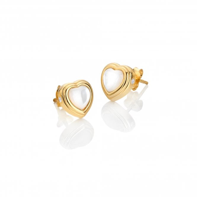  Heart Stud Earrings - MOP