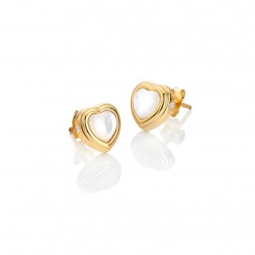 HD X Golden Edit Heart Stud Earrings - MOP