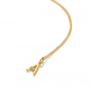 HD X Golden Edit Letter A Pendant