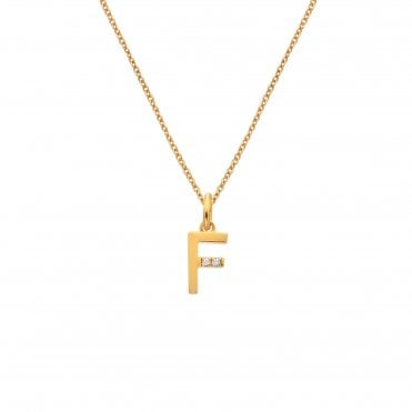 HD X Golden Edit Letter F Pendant