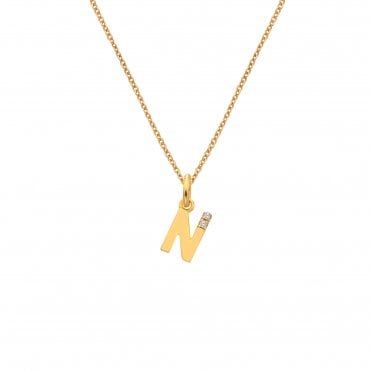 HD X Golden Edit Letter N Pendant