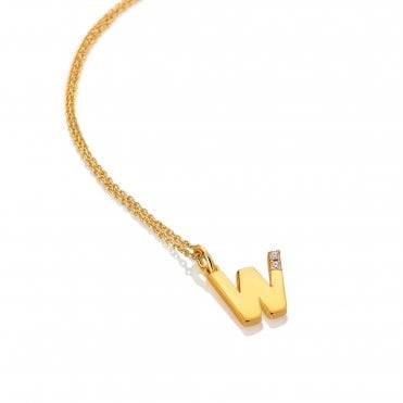 HD X Golden Edit Letter W Pendant