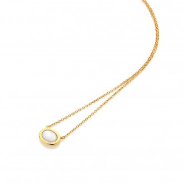 HD X Golden Edit Oval Necklace - Mother of Pearl