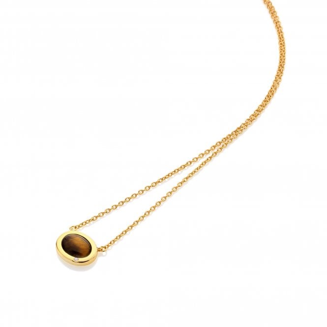 HD X Golden Edit Oval Necklace - Tigers Eye