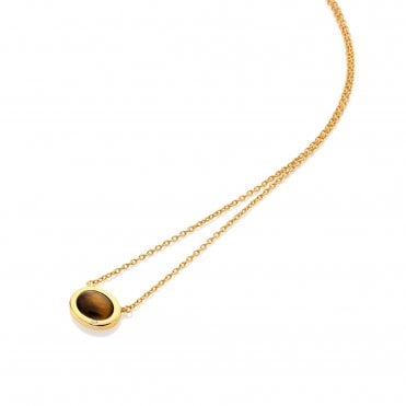 HD X Golden Edit Oval Necklace - Tigers Eye