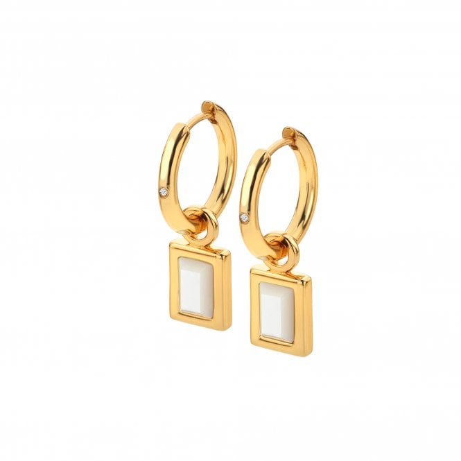 HD X Golden Edit Rectangle Earrings - Mother of Pearl