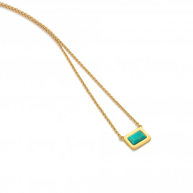 HD X Golden Edit Rectangle Necklace - Turquoise