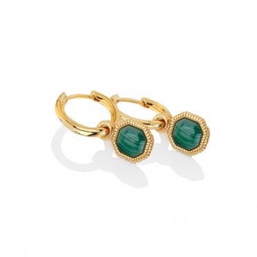 HD X Golden Edit Revive Malachite Earrings