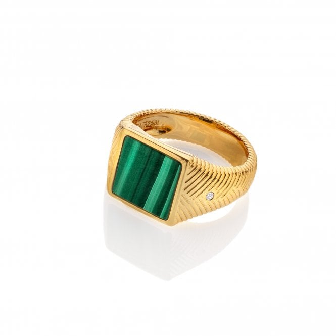 Revive Malachite Signet Ring