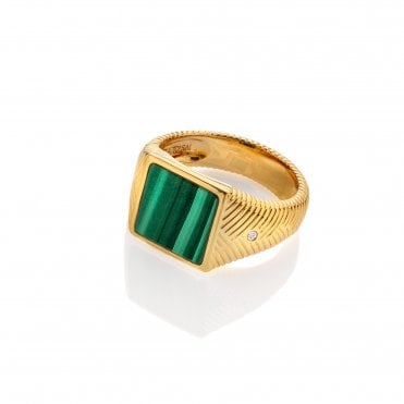 HD X Golden Edit Revive Malachite Signet Ring