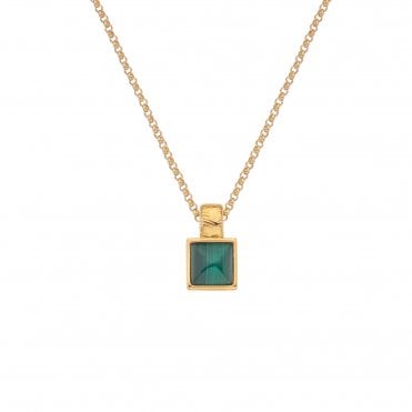 HD X Golden Edit Revive Malachite Square Pendant