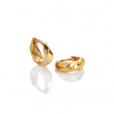 HD X Golden Edit Ridge Huggie Earrings