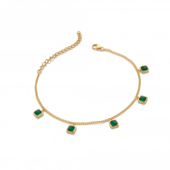 HD X Golden Edit Square Bracelet - Green Agate