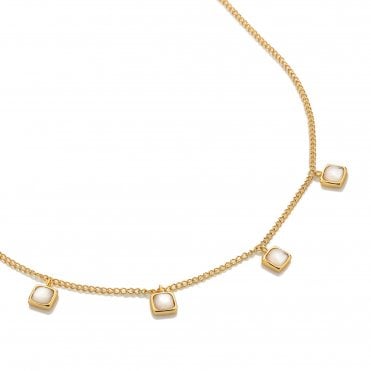 HD X Golden Edit Square Necklace - Mother of Pearl