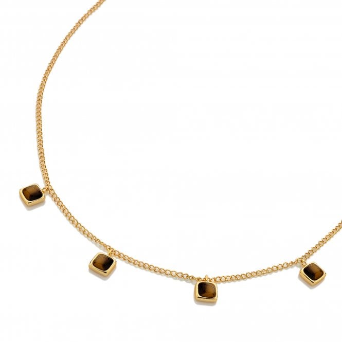 HD X Golden Edit Square Necklace - Tigers Eye