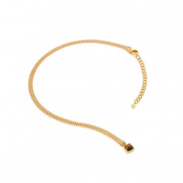 HD X Golden Edit Square Necklace - Tigers Eye