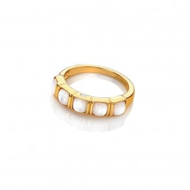 HD X Golden Edit Square Ring - Mother of Pearl