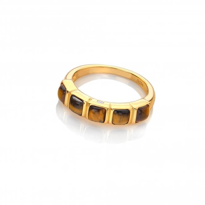 HD X Golden Edit Square Ring - Tigers Eye