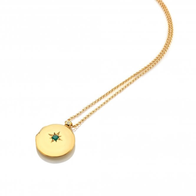 HD X Golden Edit Starburst Locket - Green Agate