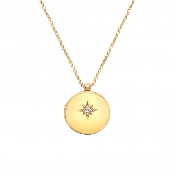 HD X Golden Edit Starburst Locket - White Topaz