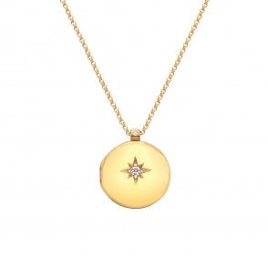 HD X Golden Edit Starburst Locket - White Topaz