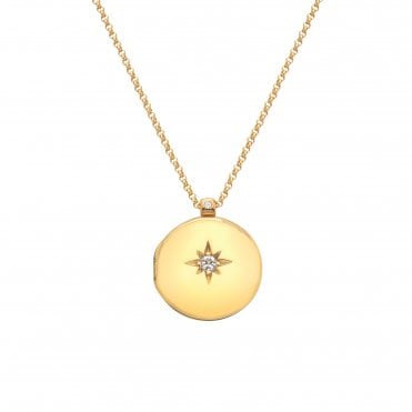 HD X Golden Edit Starburst Locket - White Topaz