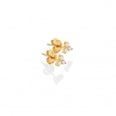 HD X Golden Edit White Topaz Stud Earrings