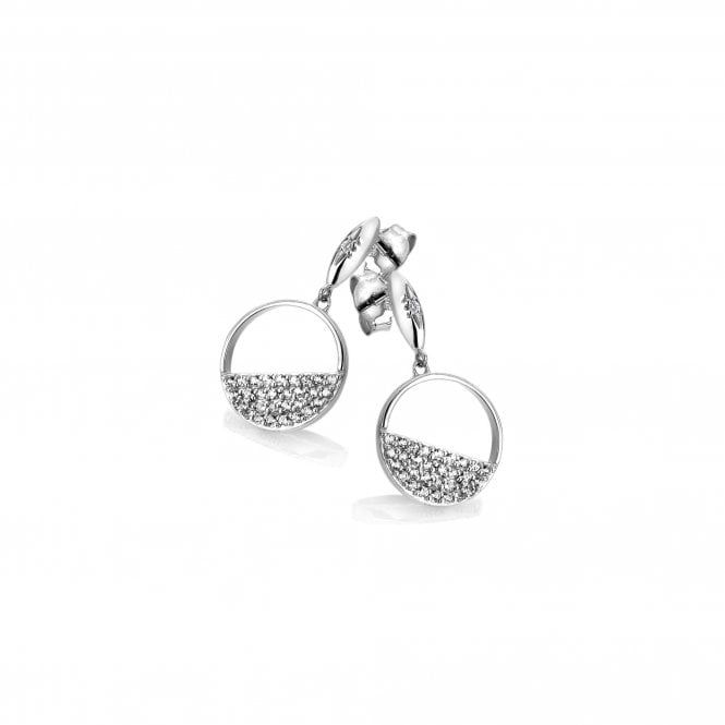 Horizon White Topaz Circle Earrings