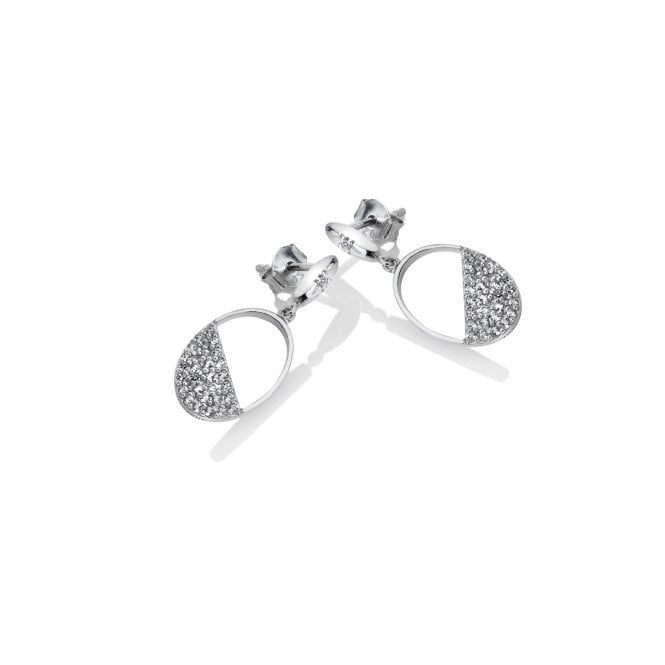 Horizon White Topaz Oval Earrings