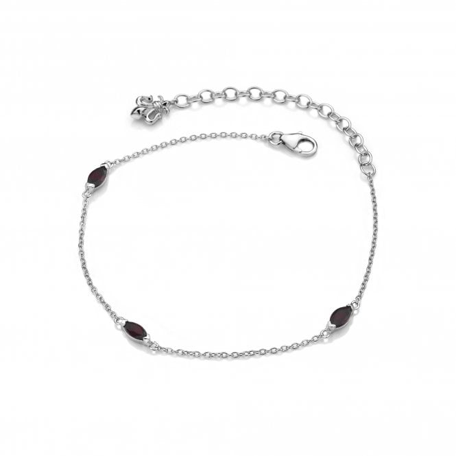 January - Garnet Marquise Cut Bracelet