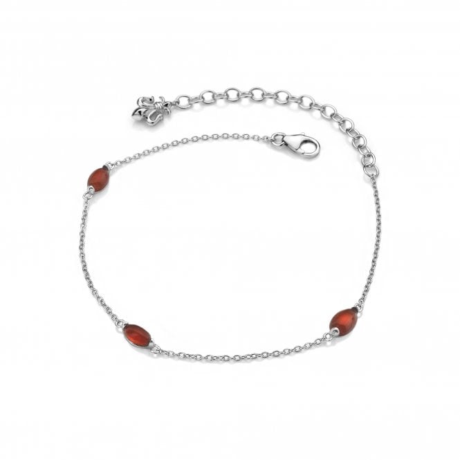July - Red Carnelian Oval Cabochon Cut Bracelet