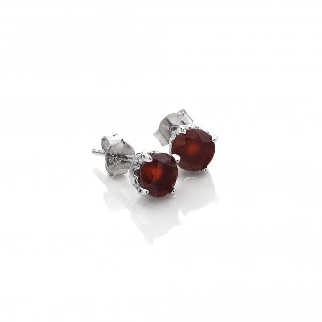 July - Sterling Silver Red Carnelian Earrings