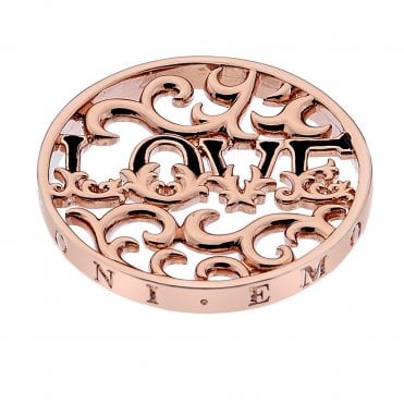 Love Wreath Rose Gold Plated coin - 25mm