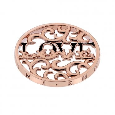 Love Wreath Rose Gold Plated coin - 33mm