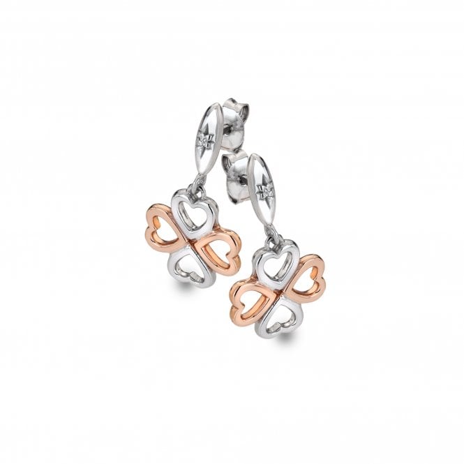 Luck in Love Drop Earrings - Rose Gold Plate Accents