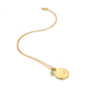 March Birthstone Circle Pendant