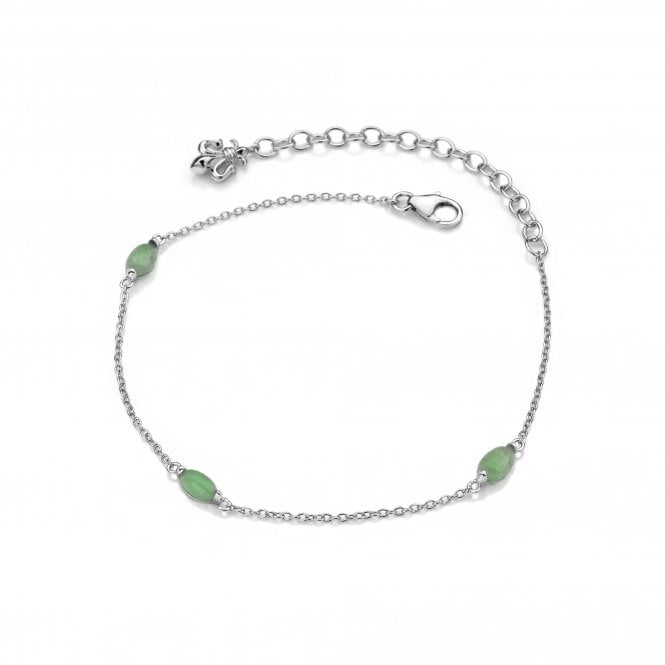 March - Green Aventurine Oval Cabochon Cut Bracelet